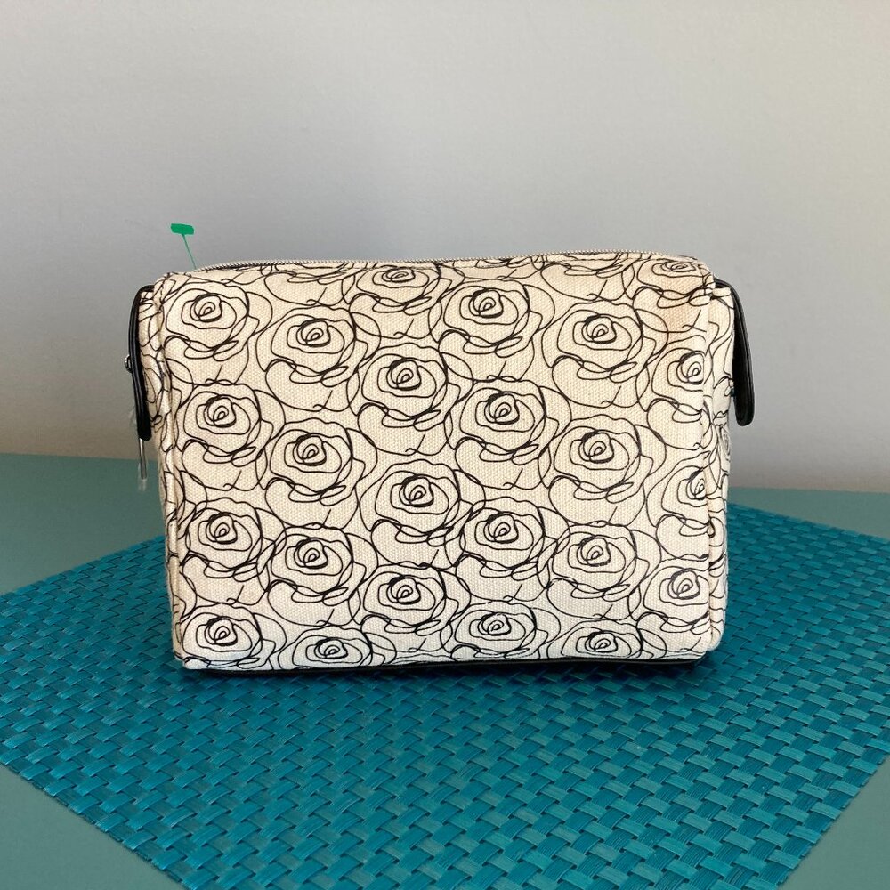 Lancome Black Rose Cosmetic Makeup Travel Bag Case NWOT